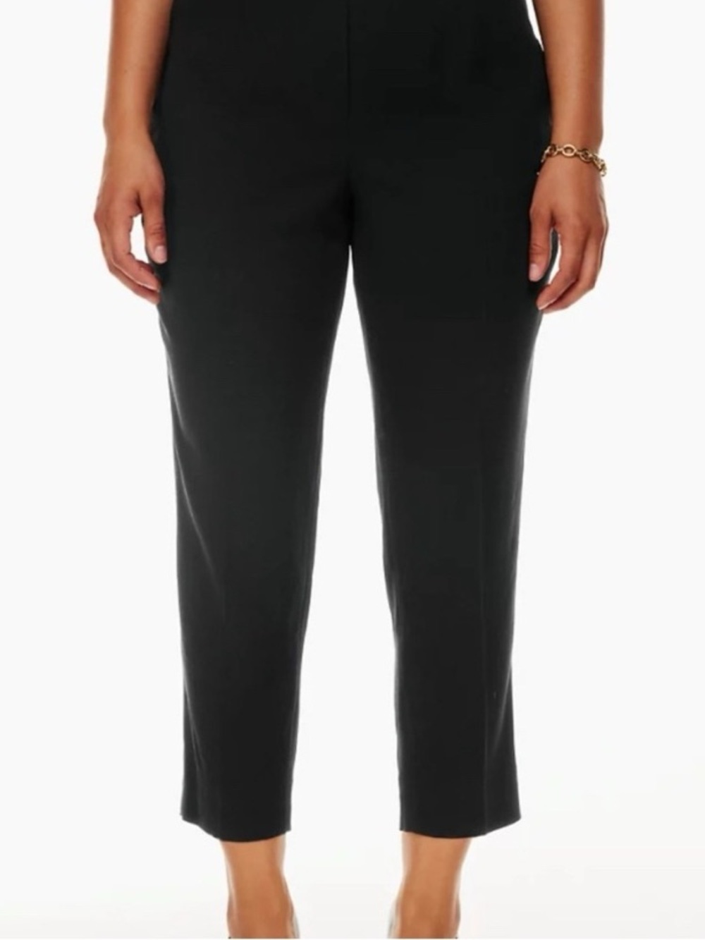 NWT  Aritzia Babaton Black Conan Cropped crepe mid-rise trouser Size 12 - Picture 2 of 9